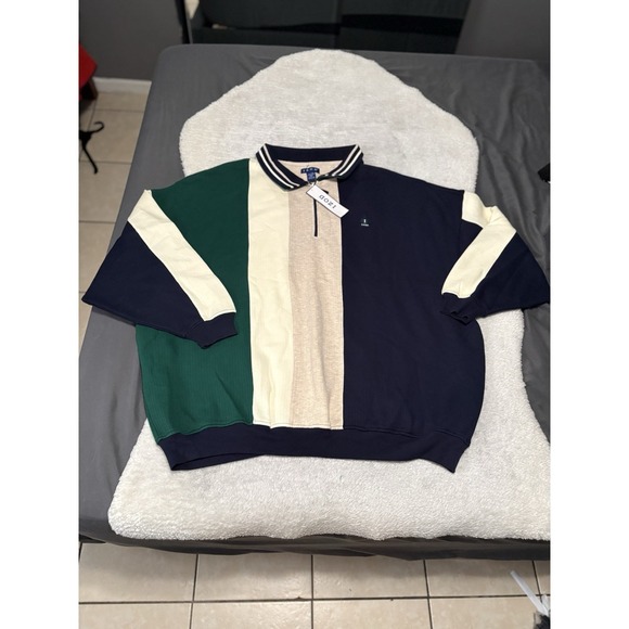 Izod Other - New Izod Mens Colorblock 1/4 Zip Sweatshirt Size 5X Midnight